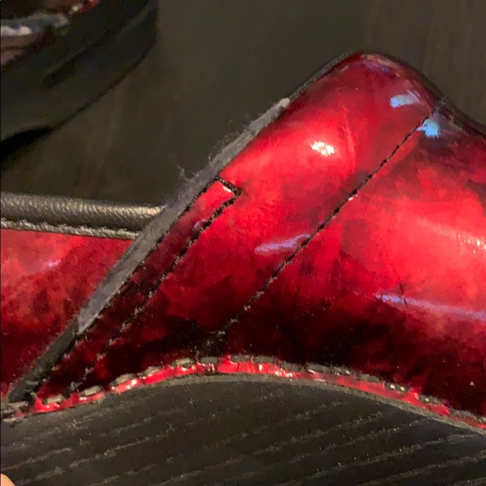 Dansko Ruby Red Marble Clogs Size 37 - image 8